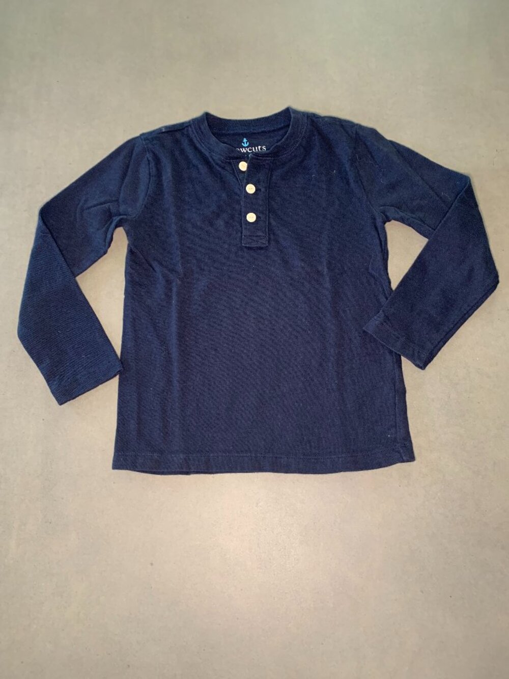 Crewcuts Boys Navy Long Sleeve Henley Shirt Size 4–5